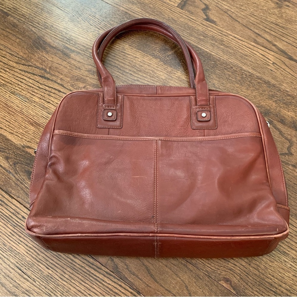 Liz Claiborne Brown Leather Laptop Briefcase Computer Bag - Picture 4 of 16